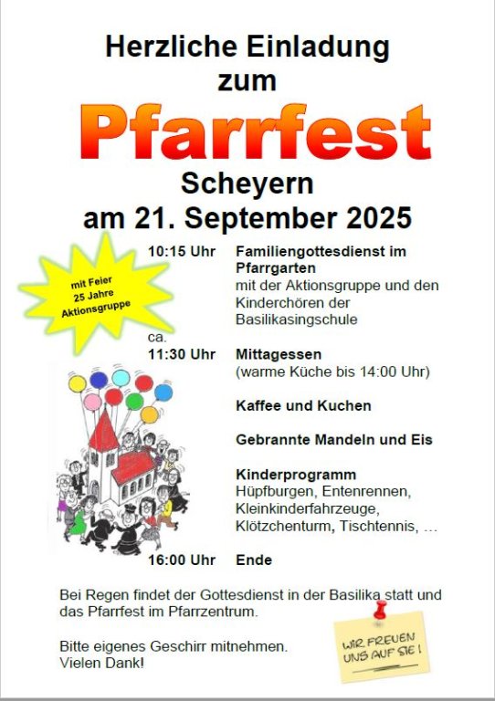 Einladung zum Pfarrfest Einladung zum Pfarrfest
